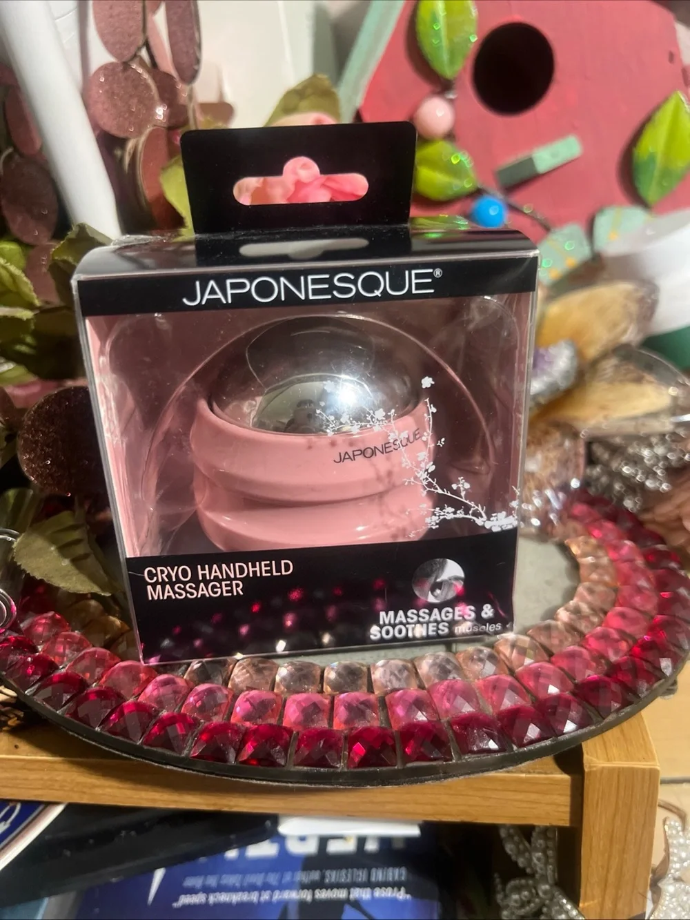 Japonesque Cryo Handheld Massager — Pink Cooling Facial & Body Roller
